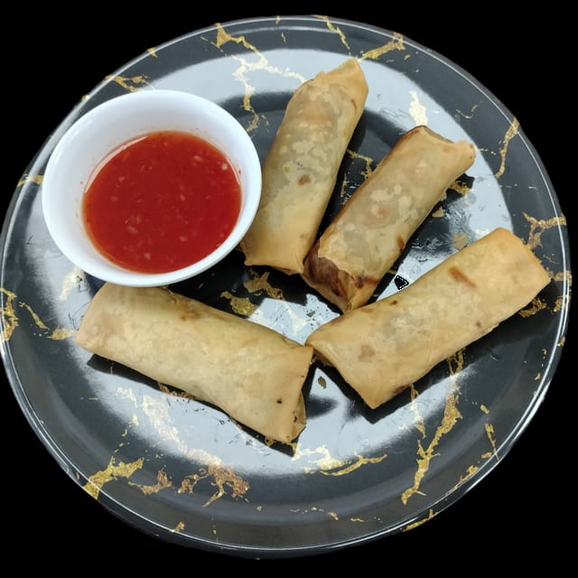 Fried Vegetable Egg Rolls.