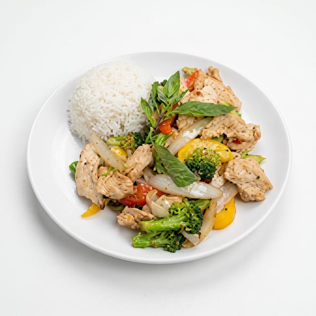 Chicken Basil Rice Bowl.
