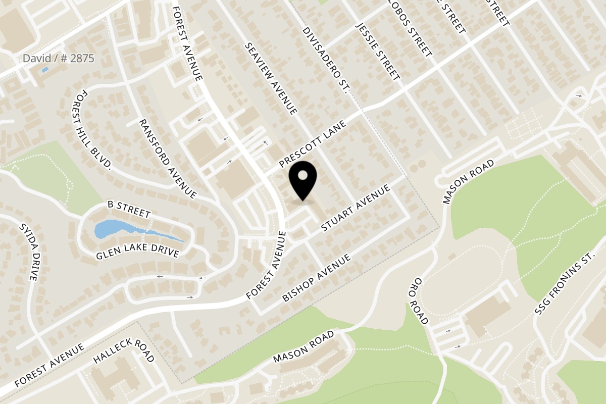Map showing the location of Mai Thai on 1219 Forest Ave in Pacific Grove